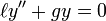  \ell{y''} + {g}{y} = 0 